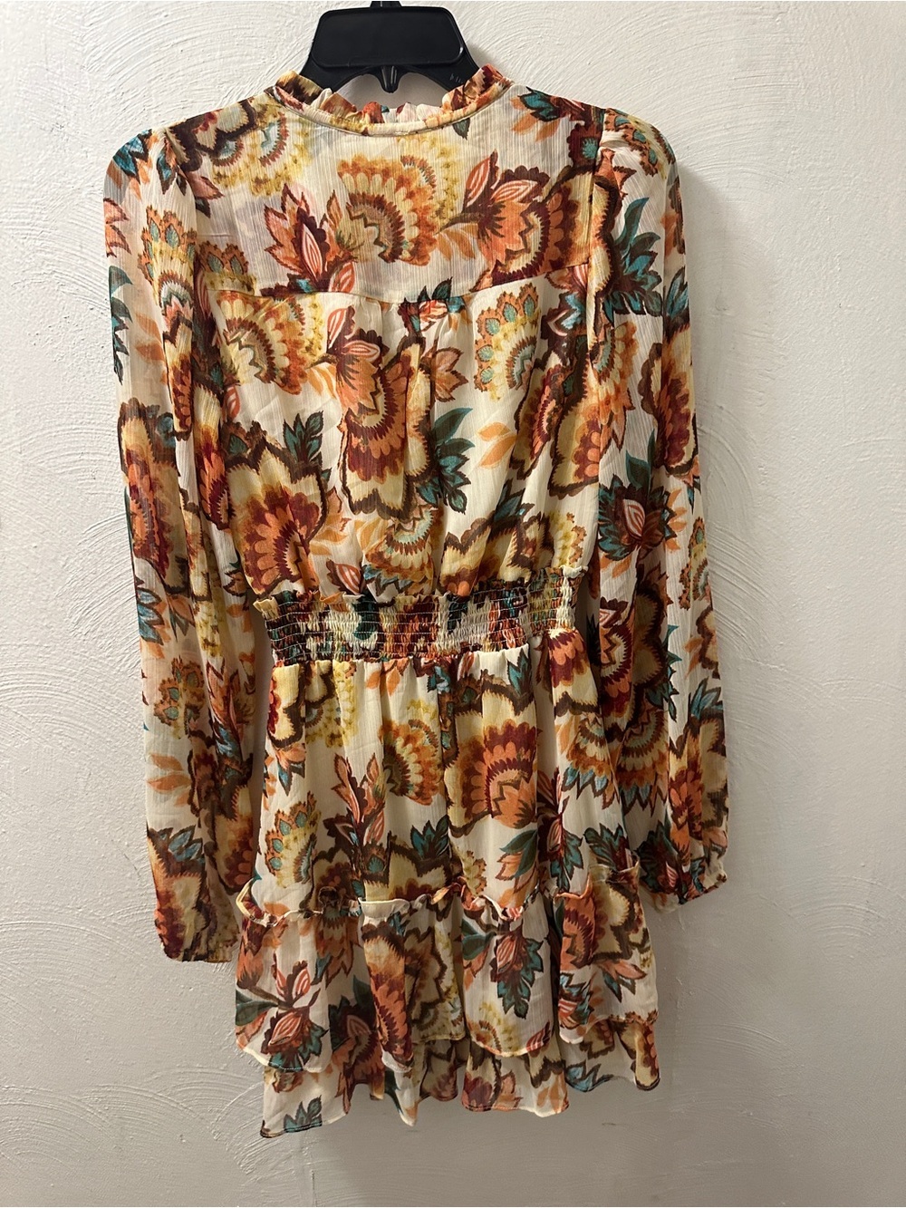 NWT Autres Filles Womens Ivory Floral Smocked Mini Dress X-Small - Picture 7 of 10